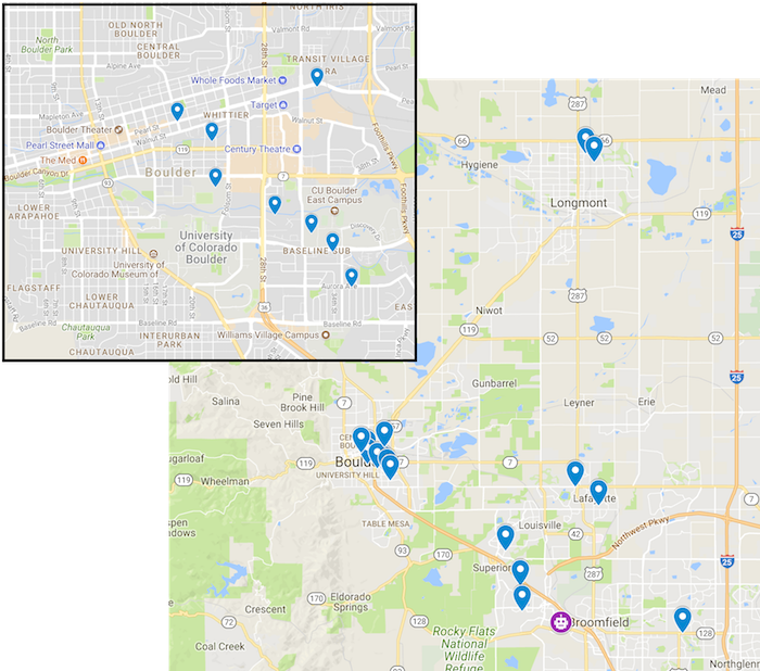 A map with flags where students live